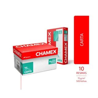 Caixa com 10 Pacotes Chamex - Papel Carta 75g/m² - 5000 folhas em Oferta na Shopee