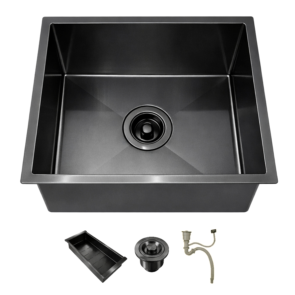 Cuba De Cozinha Quadrada 44x44 Gourmet com Acessórios Premium Aço Inox 304 Escov