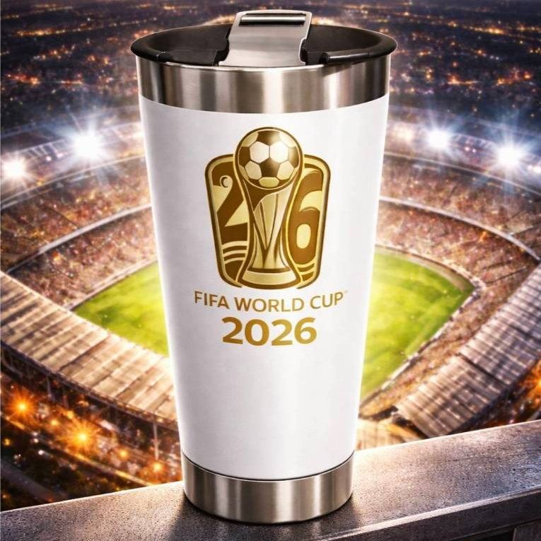 Copo Térmico Inox 473ml Copa do Mundo 2026 – Copo Futebol Torcedor Presente Personalizado