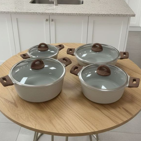 Jogo de Panela 8 Peças de Cerâmica Antiaderente  Fogão a Gás Indução Mais Praticidade na Cozinha Top em Oferta na Shopee