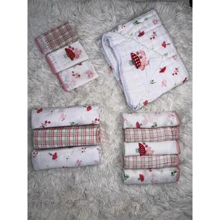 Kit Enxoval Bebê 12 Peças Musselina, Fralda, Cueiro, Pano de Boca e Toalha Soft, Presente Maternidade
