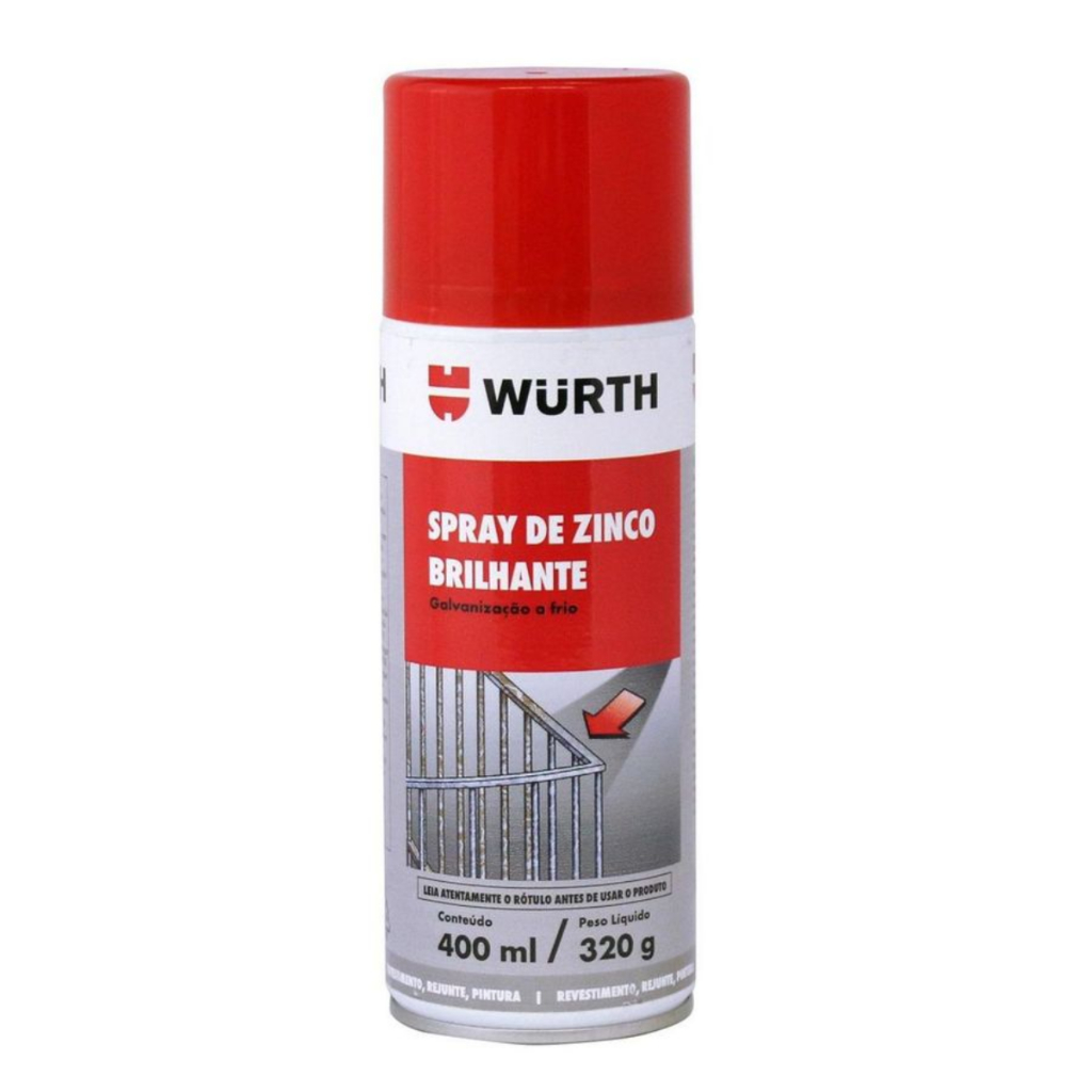 Spray De Zinco Brilhante Galvanização A Frio - Wurth 400Ml em Oferta na Shopee