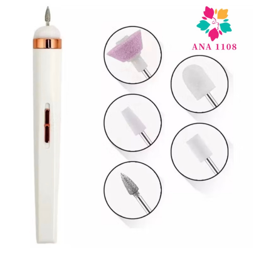 Lixadeira Elétrica de Unhas 5 em 1 Portátil Sem Fio/ Recarregável/ Manicure e Pedicure Profissional-CASAANA SHOP