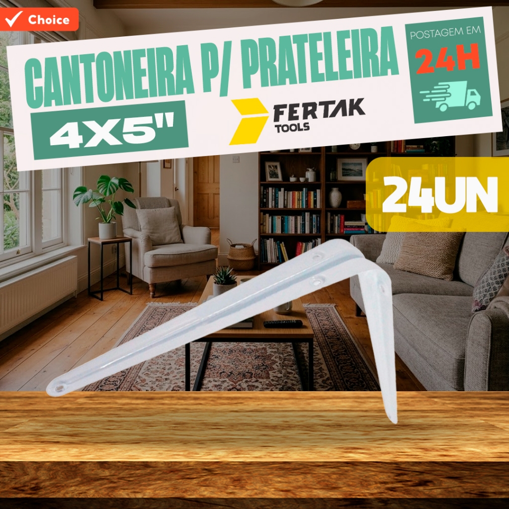 Cantoneira para Prateleira 4X5" KIT C/24 - FERTAK