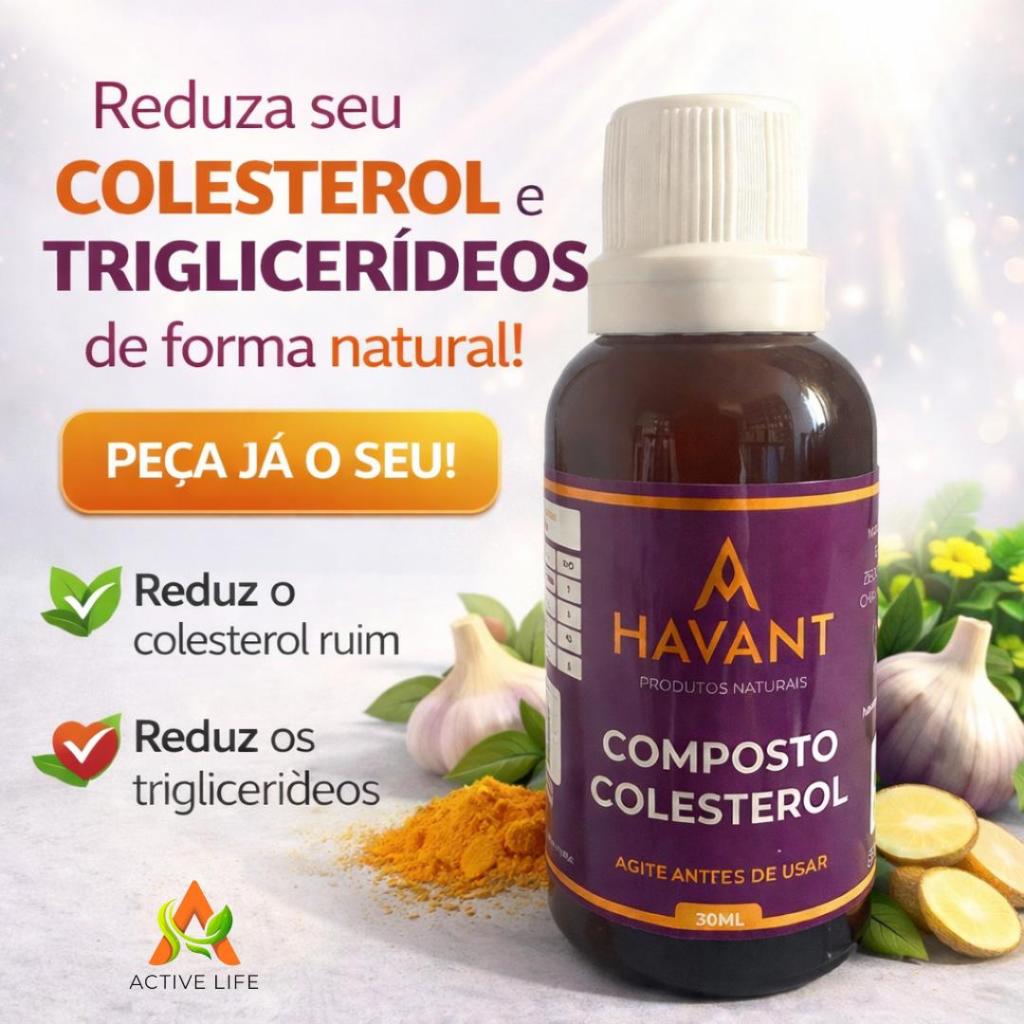 COMPOSTO COLESTEROL 30ML HAVANT 100% NATURAL em Oferta na Shopee