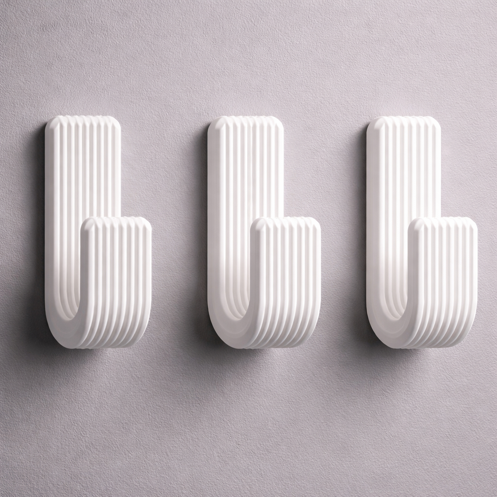 3 Ganchos Toalheiro de Parede Cabide Moderno Minimalista para Banheiro REFORÇADO COM DUPLA FACE