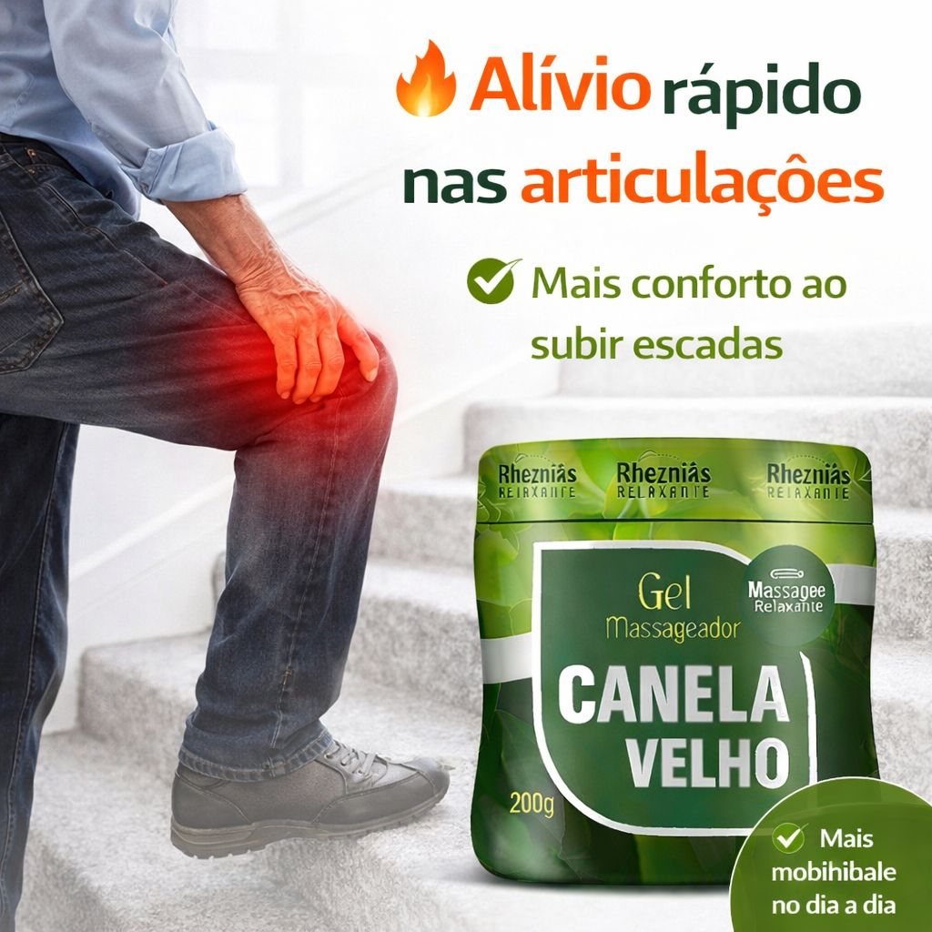 Gel Massageador Canela - Relaxamento e Alívio com Ervas Naturais para rapido alivio dores musculares