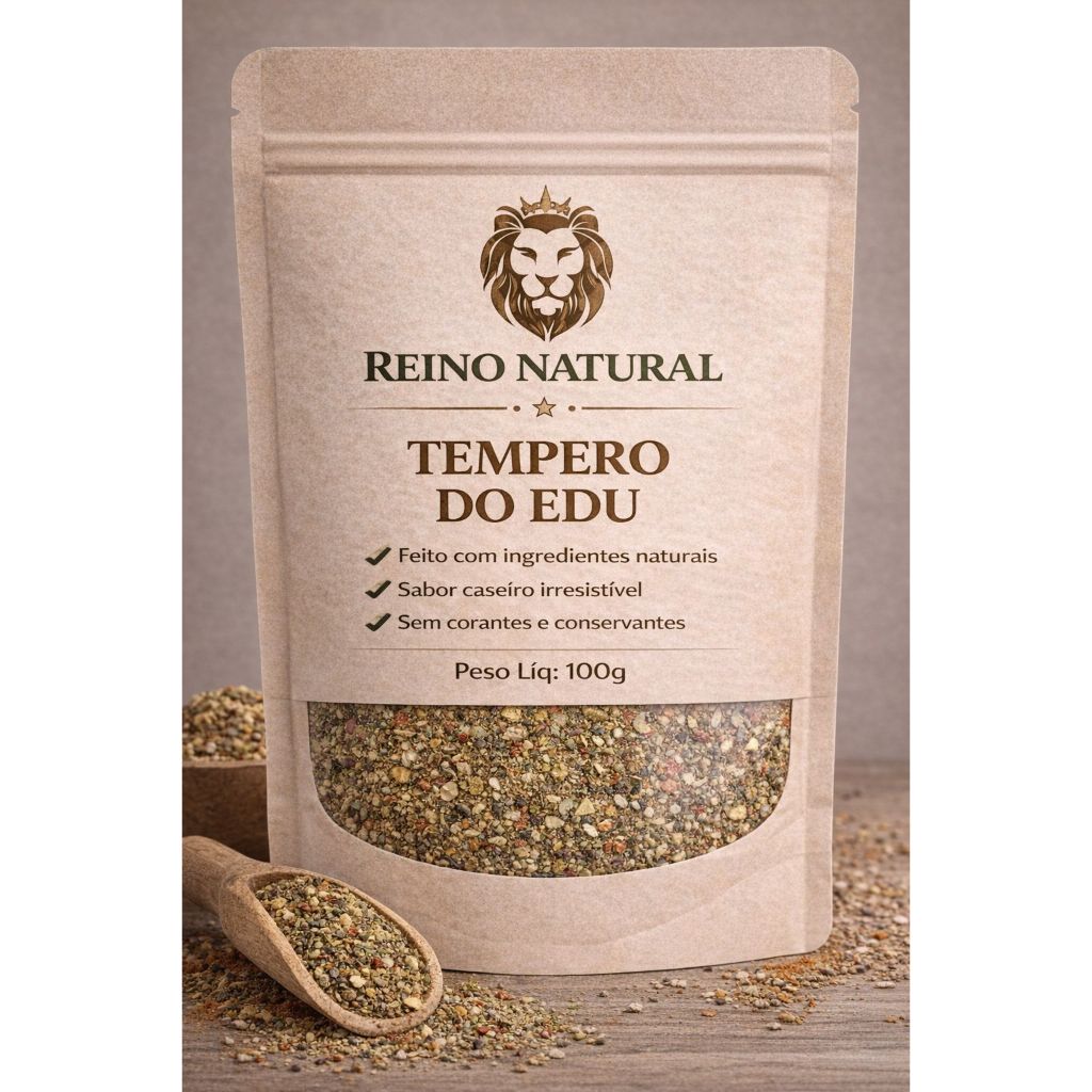 Tempero Edu Guedes 100g Reino Natural   | Tempero Completo para Carnes, Arroz e Feijão | Sabor Caseiro em Oferta na Shopee