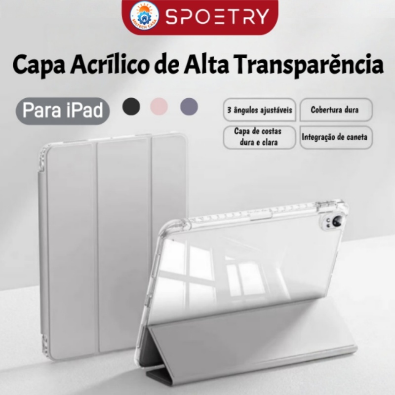 Imagem Capa Para IPad Pro 11 Polegadas 4/3/2ª Geração Com Estojo Porta-lápis e Suporte Triplo Para IPad Air 4/5ª Geração 10.9