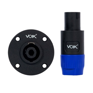 Kit Par Conector Speakon Voik Macho e Fêmea 4 Polos Com Trava Twist-Lock Profissional Audio em Oferta na Shopee