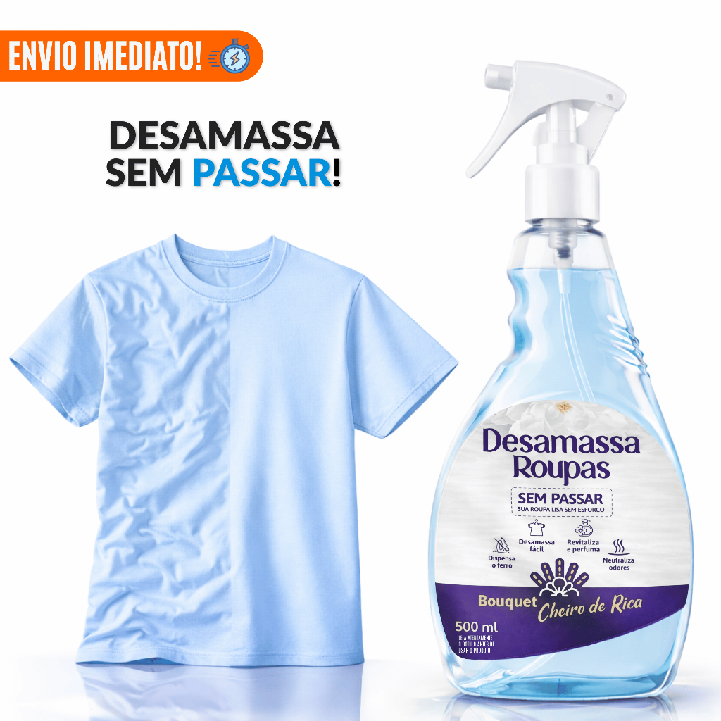 Desamassa Fácil Provita 500ml Passa Roupa S/ Ferro Tira Amassado Odor Perfume Bouquet Cheiro de Rica em Oferta na Shopee