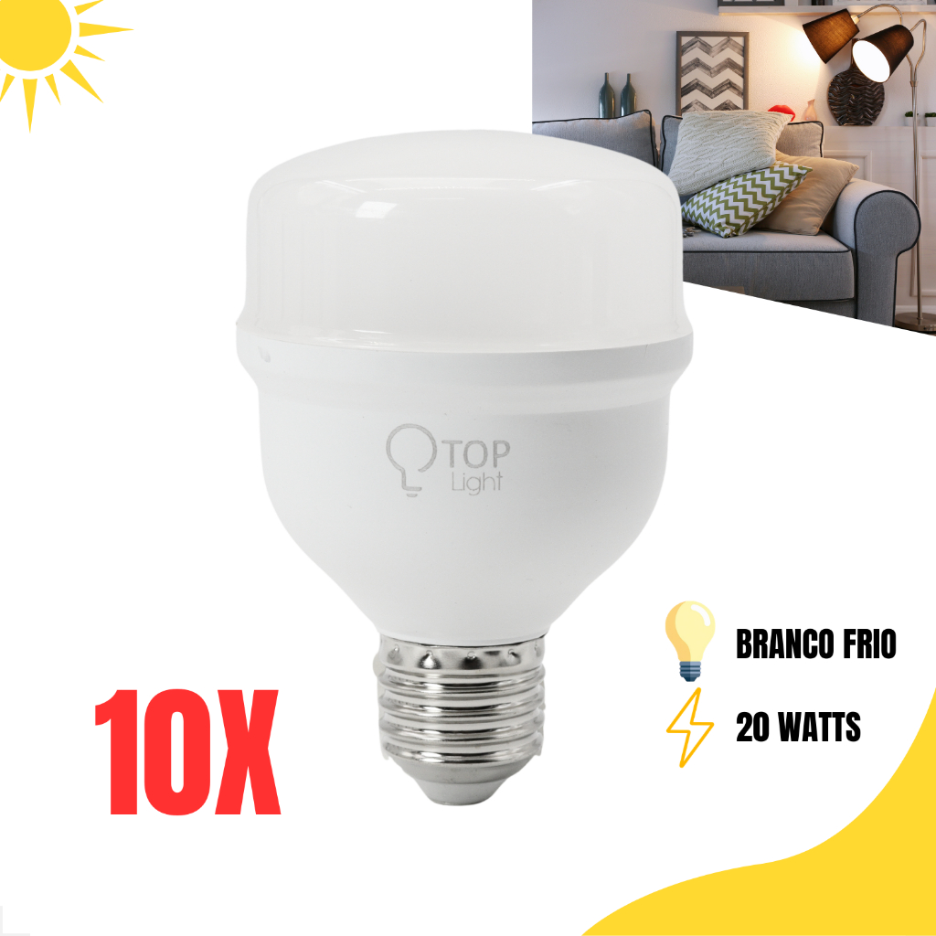 Kit 10 Lâmpada Bulbo 30W Led Branco Frio 6500K E27 Bivolt Casa Escritório Alta Potência Iluminação em Oferta na Shopee