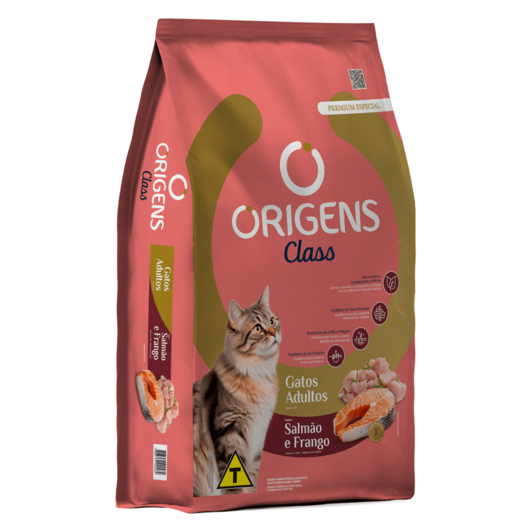 Origens Class Ração Gato Adulto 10,1kg Sabor Frango e Salmão