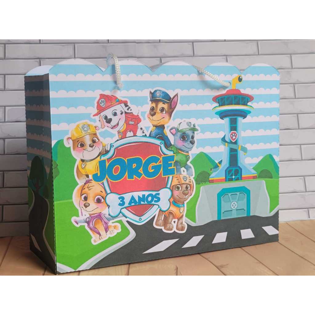 Sacolinha Surpresa Personalizada Lembrancinha Patrulha Canina Aquarela  PEGUE E MONTE