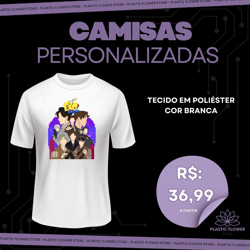 CAMISETA SUBLIMADA DO EXO THE WAR * ESTAMPA EXCLUSIVA *