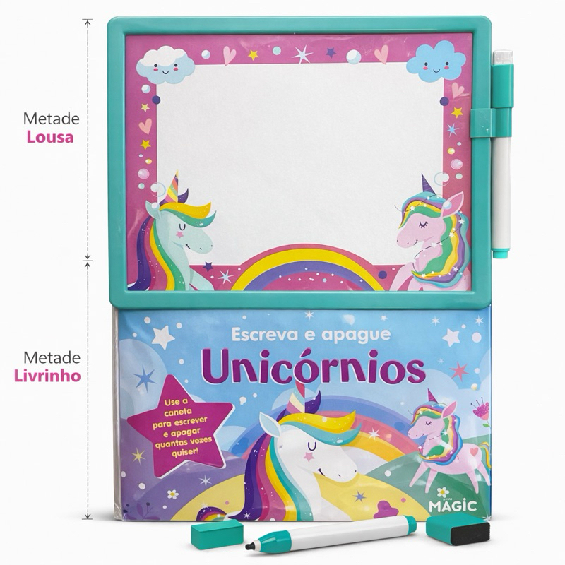 LOUSA MÁGICA INFANTIL ESCREVA E APAGUE + LIVRINHO DE ATIVIDADES EDUCATIVO | PRESENTE PARA CRIANÇA | BRINQUEDO DID — imagem 2 de 2