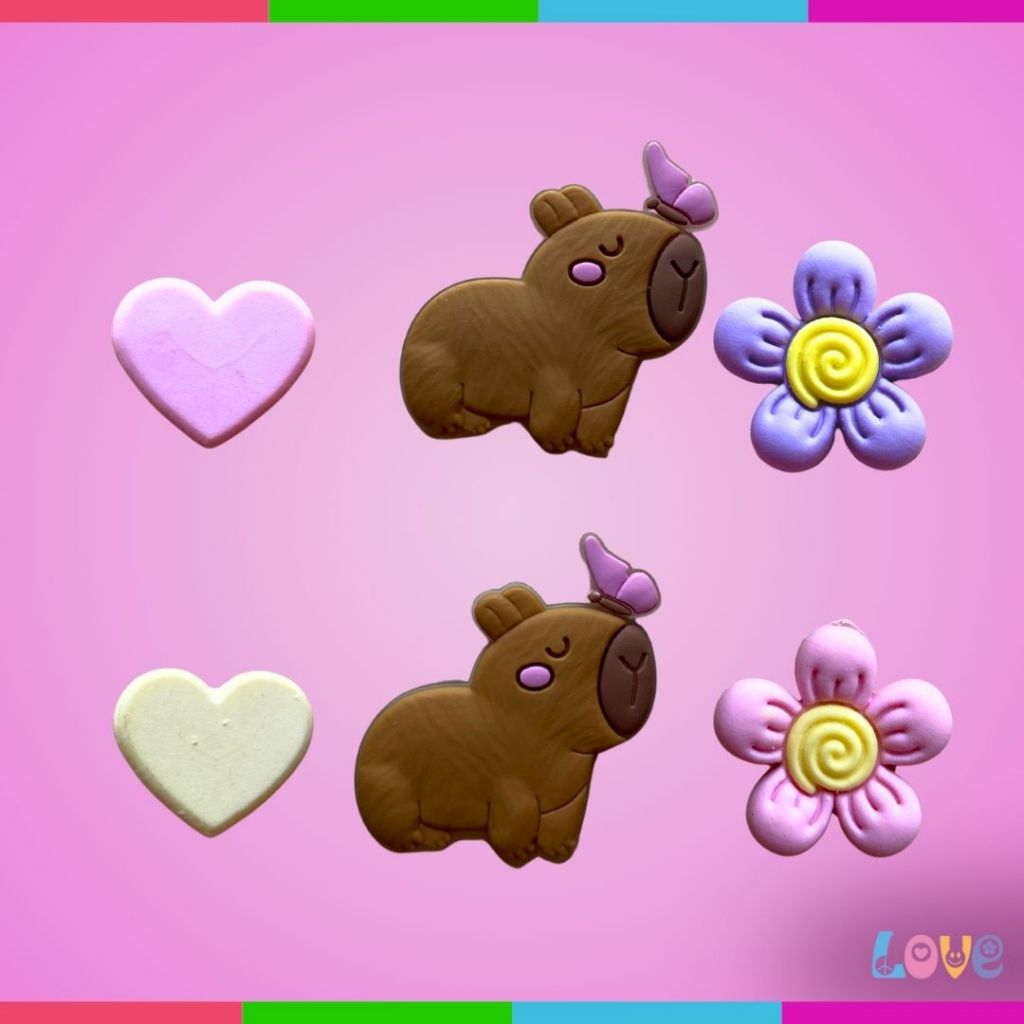 Pins Capivara Flores Emborrachados Pingentes Decorativos de Sandálias Papetes Babuches Personalizar