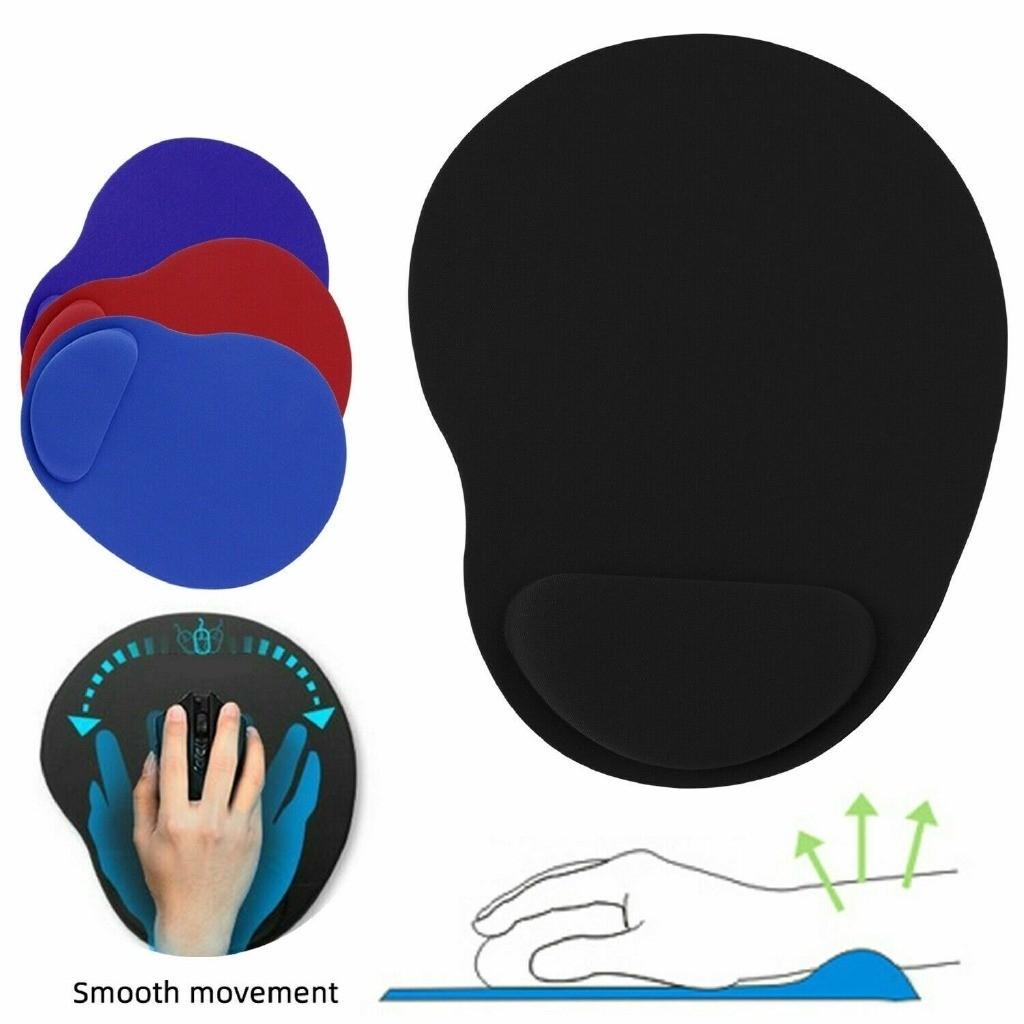 Mouse Pad Ergonômico com Apoio de Pulso Preto Azul