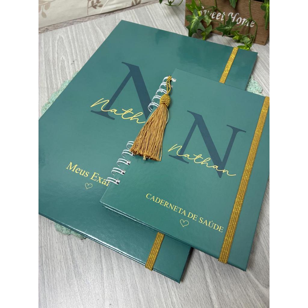 Kit Gestante Personalizado | Pasta Pré-Natal + Caderneta da Gestante | Porta Documentos Gravidez com nome