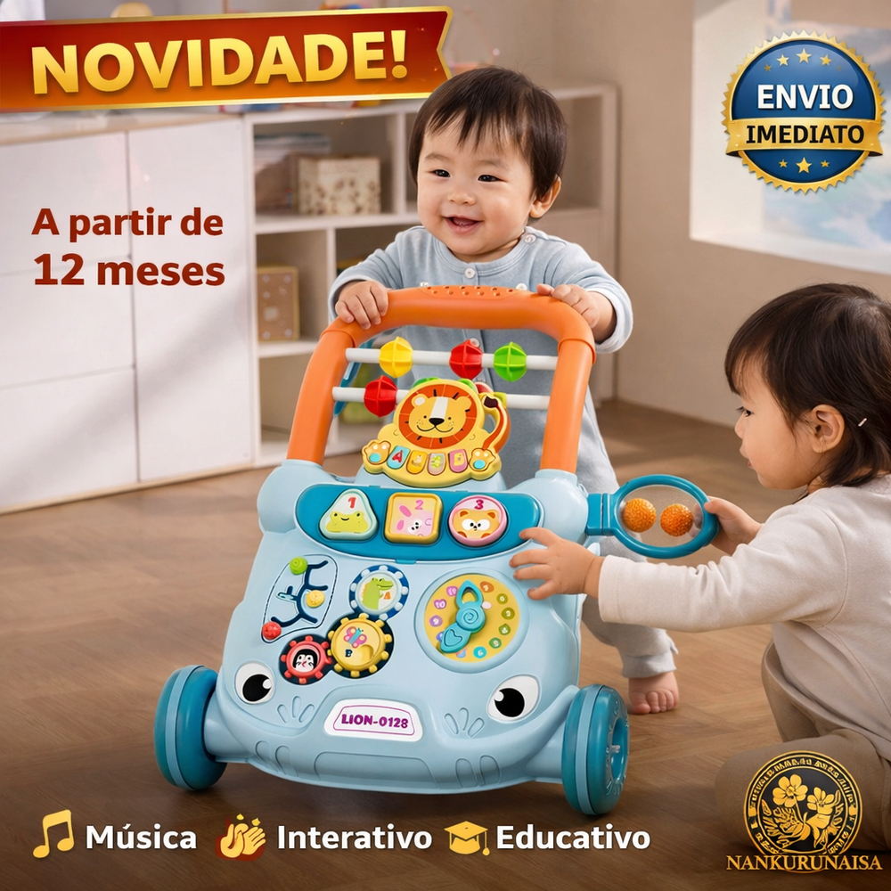 Andador infantil empurrar baby musical educativo atividades interativa desperta curiosidade multifun