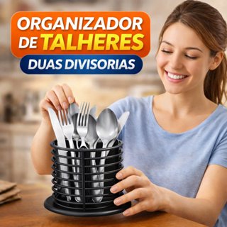 Porta Talheres Organizador de Gaveta 2 Divisórias Separador Talheres Garfo Faca Cozinha Plástico em Oferta na Shopee
