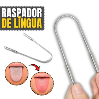 Raspador de Língua em Aço Inox para Higiene Bucal Removedor de Mau Hálito em Oferta na Shopee