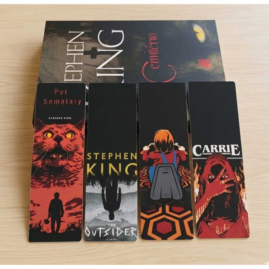 Marca paginas Stephen King | It a coisa, O iluminado, Carrie, O cemitério plastificado com tassel.