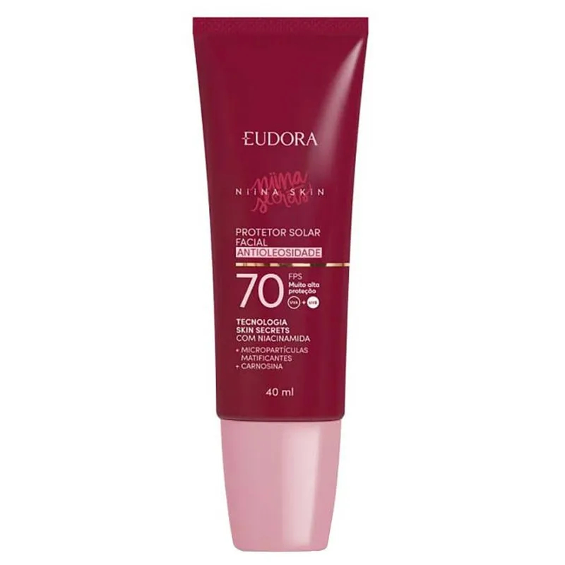 Protetor Solar Facial Antioleosidade Niina Secrets by Eudora FPS70 40ml