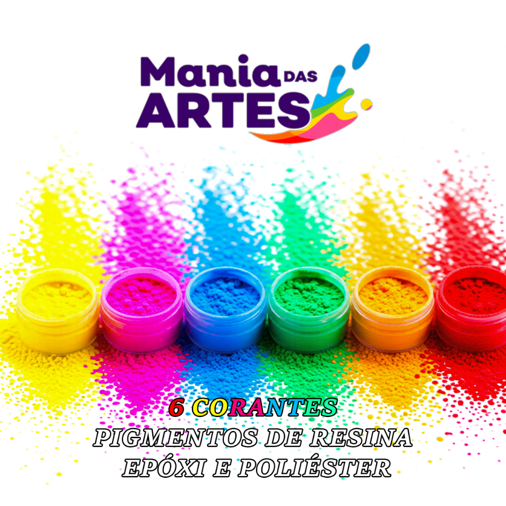 Combo 6 Corante Pigmento Resina Epóxi e Poliéster Perolado Micas Pó Pérola