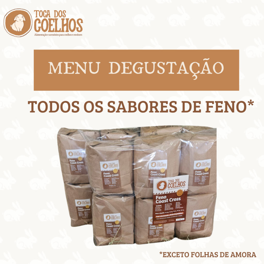 MENU Degustação - 14 sabores de feno em pacotes de 100g cada