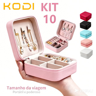 Completo Porta Joias OrganizeSuas Joias Estojo Viagem para ColarBrinco Anel Presente-Q1 em Oferta na Shopee