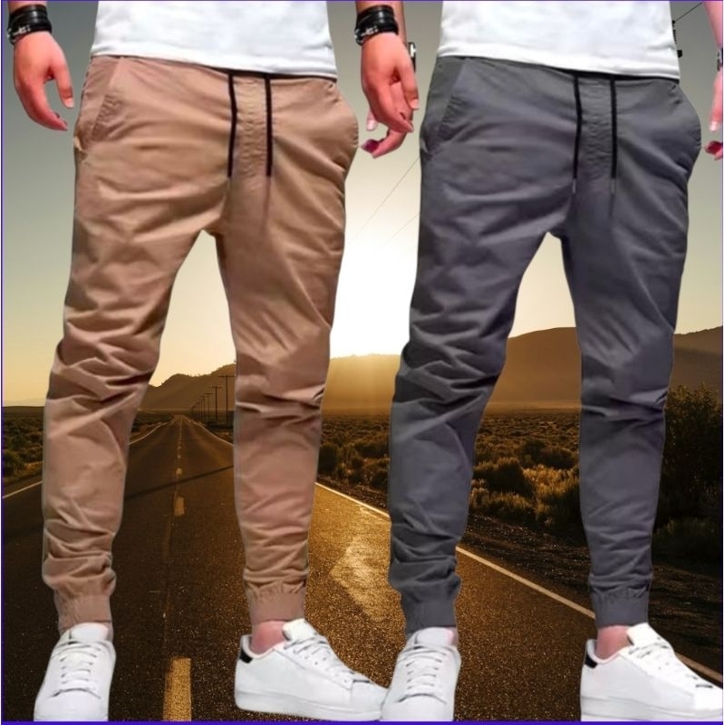Kit 2 Calças  Masculina Jogger,com punho, Lycra, Street wear, Moda Urbana, moda Casual, Moda masculina, esporte