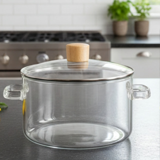 Panela de Vidro Transparente 1,8 Litros com Tampa moderno ideal para sopas, caldos, molhos em Oferta na Shopee