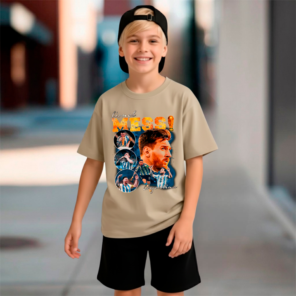 Conjunto Infantil Kit 2 Peças Lionel Messi Jogador Argentina Goat Zuma2