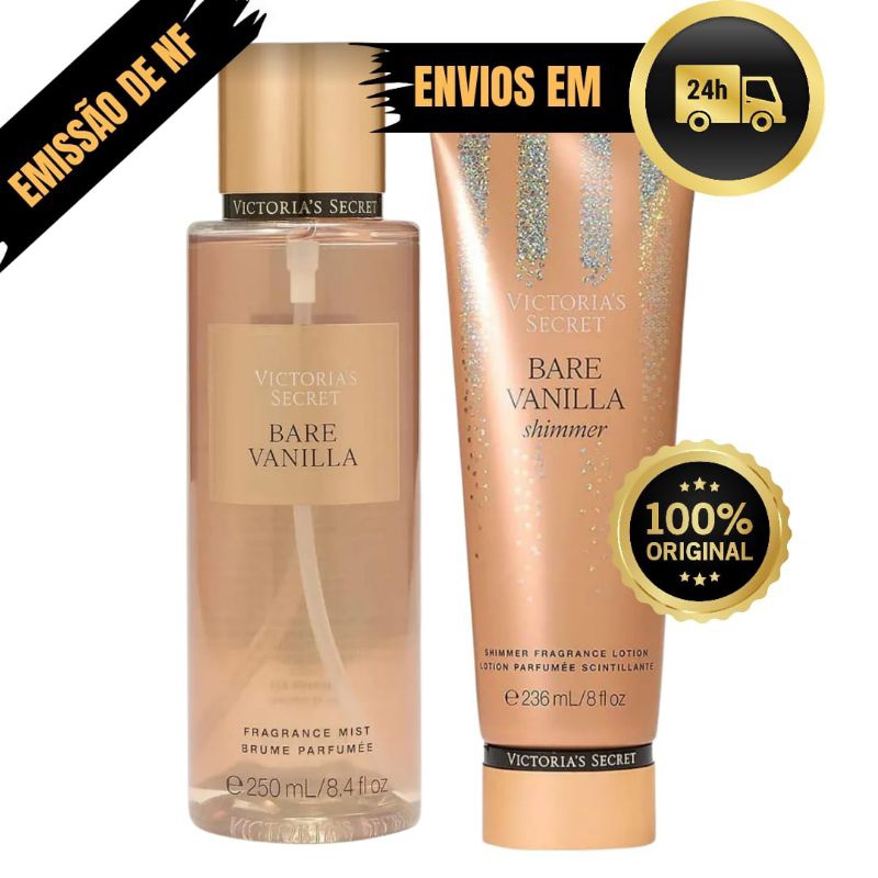 kit Victoria's Secret Bare Vanilla Shimmer creme + Body splash
