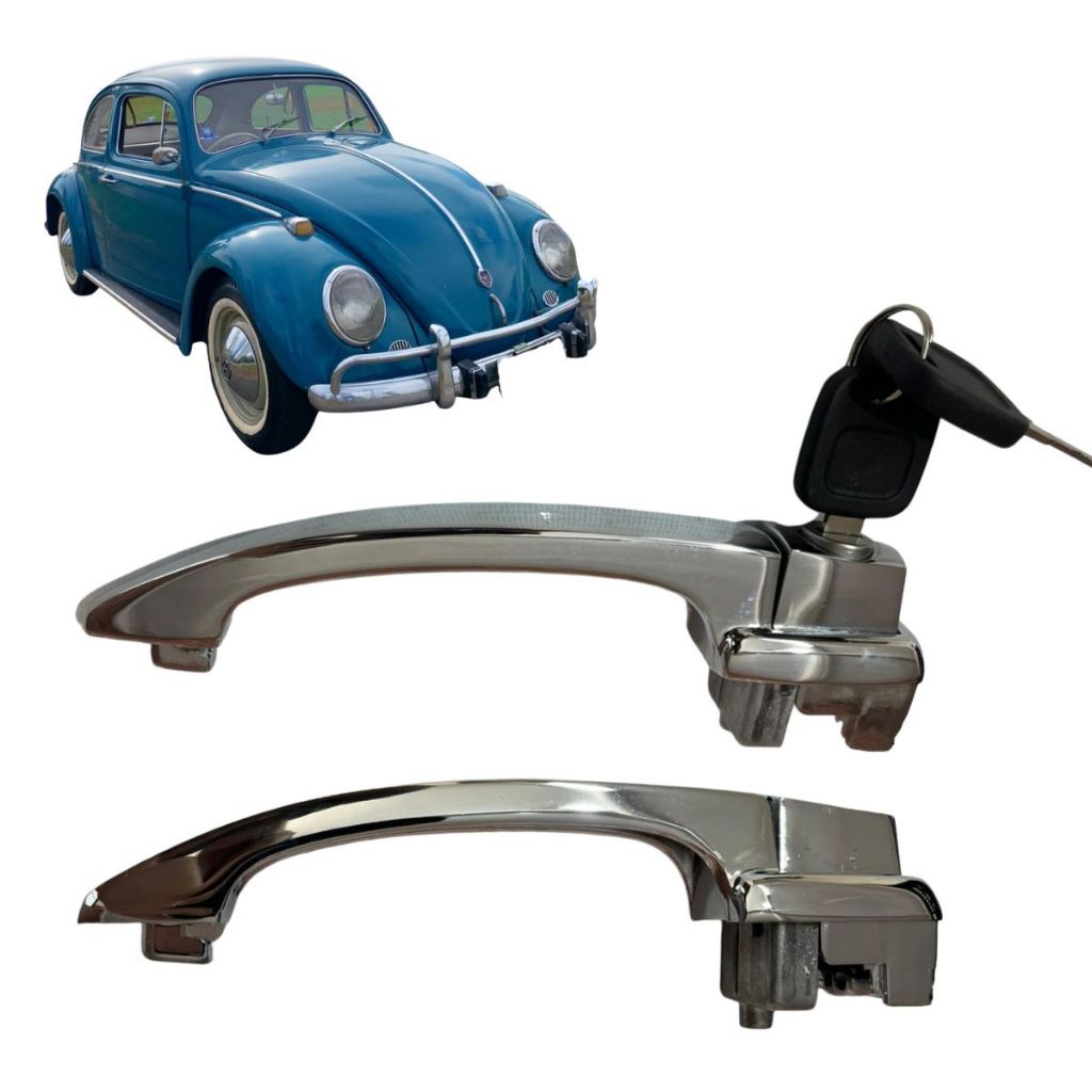 MACANETA EXTERNA FUSCA 1200/1300/1500 59/77 - CROMADA - SEM OU COM CHAVE