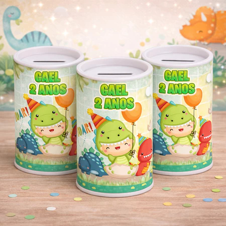 Cofrinho Personalizado DINOSSAURO BABY FAZEMOS EM TODOS OS TEMAS/ FESTA INFANTIL/LEMBRANCINHAS DE ANIVERSARIO
