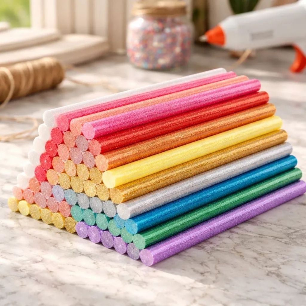Cola Quente Bastão Colorido Glitter Cola Quente Neon Decoração DIY Bastão Cola 1mm Grande Artesanato