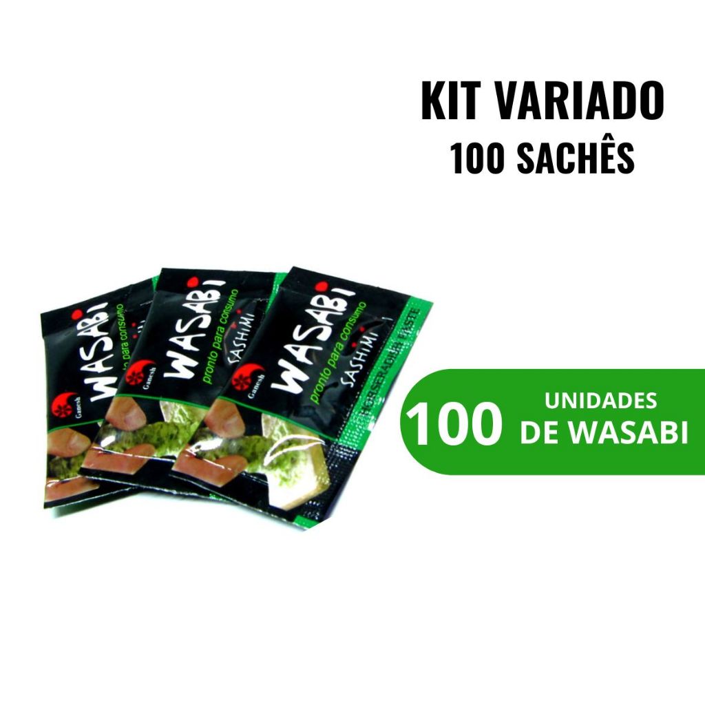 100 Sachês Wasabi Taichi 2,5g Original | Ideal para Sushi, Delivery e Restaurantes