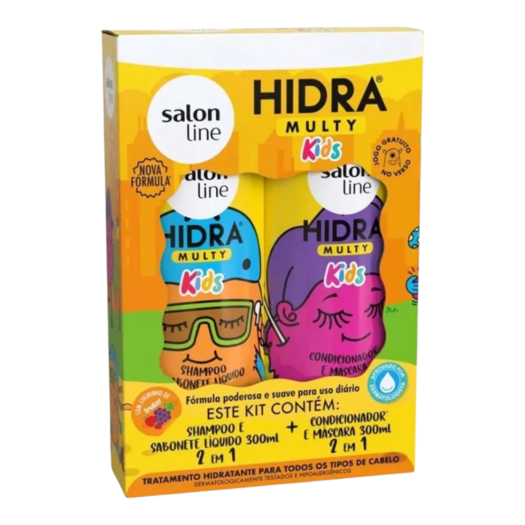 kit hidra kids shampoo e condicionador 2 em 1 salon line
