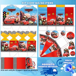 KIT LEMBRANCINHAS TEMA CARROS RELÂMPAGO MCQUEEN COM 160/80 ITENS (sem nome) - ENVIO 24H em Oferta na Shopee