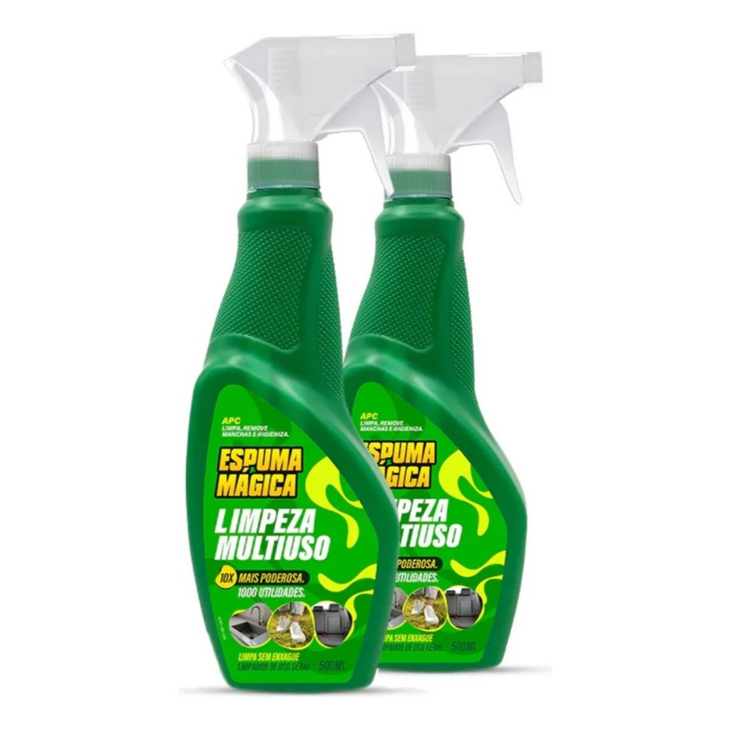 KIT COM  2 ESPUMA MAGICA LIMPEZA PODEROSA 500ML SPRAY  - PROAUTO em Oferta na Shopee