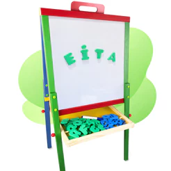 Lousa Magnética Giz Caneta Portátil Infantil Brinquedo Desenho Aprendizado Pedagógico Madeira Lúdico