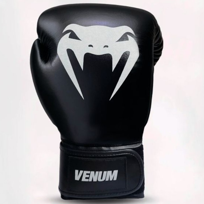 Luva de Boxe e Muay Thai Venum Basic Evo Training Preto Esporte Artes Marciais