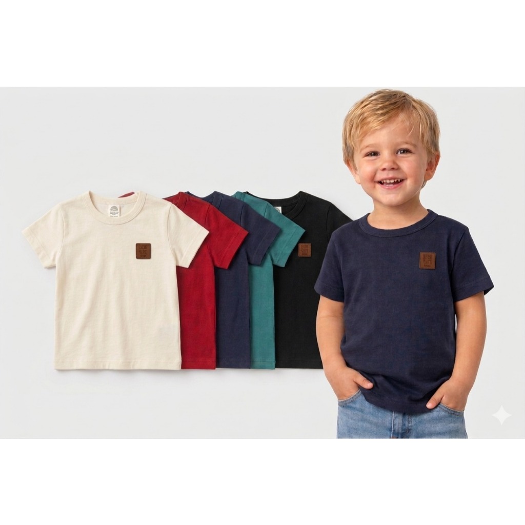 Kit 5 Camisetas Infantil Menino Básicas em Algodão Peças Conforto e Versatilidade no Dia a Dia Lisas Coloridas
