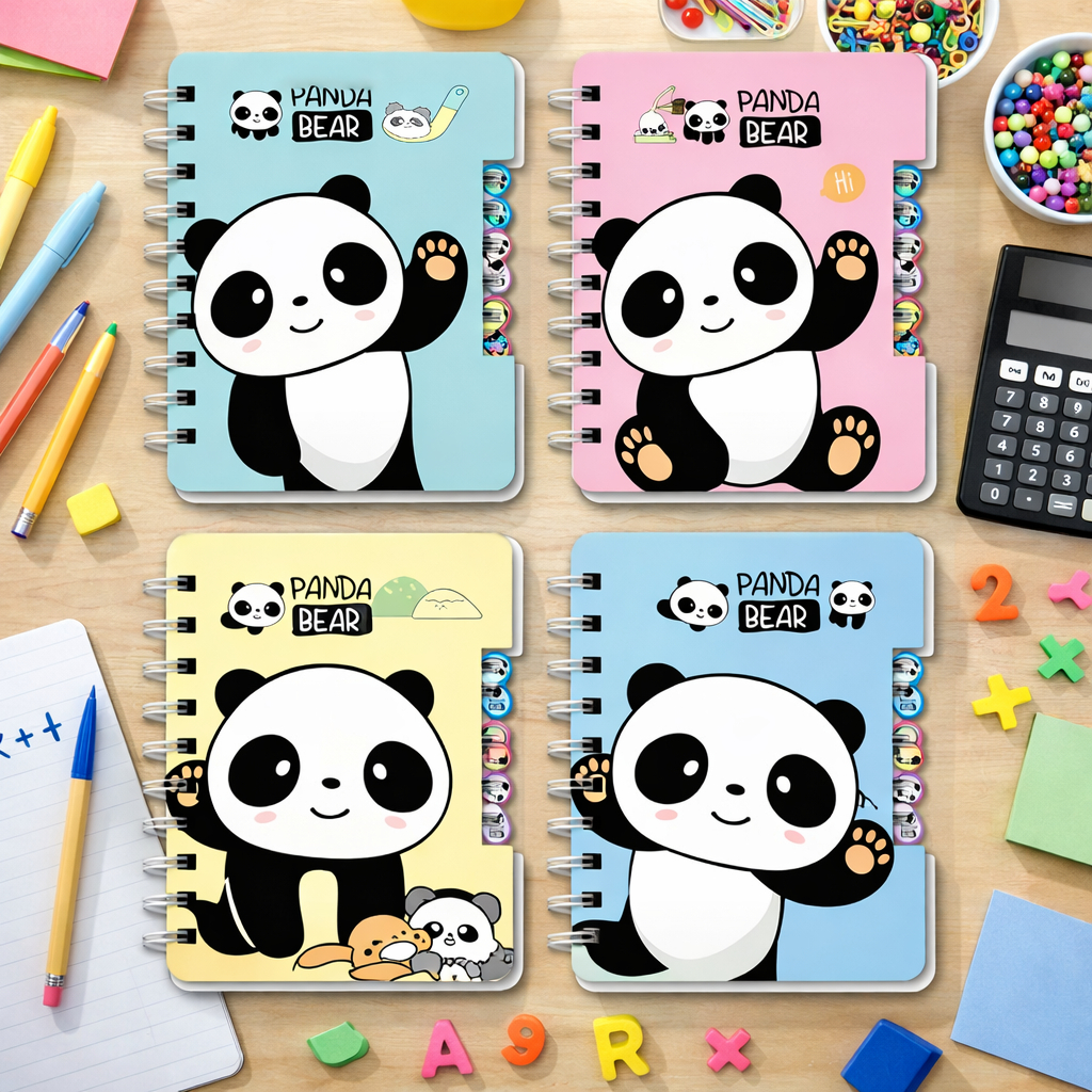 Caderno de Anotação Cute 57 Folhas 9X12CM Agenda Infantil Escolar Recadinho Panda Ursinho Gato em Oferta na Shopee