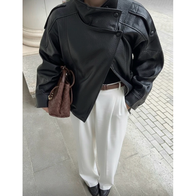 ZA Jaqueta Feminina Couro Sintético Viral – Pronta entrega- Blusa de frio Feminina