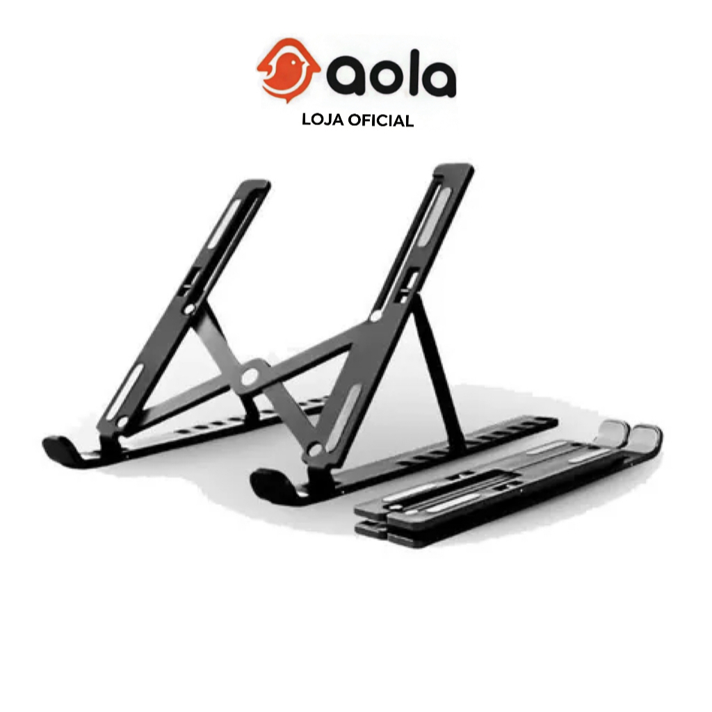 Suporte Dobrável para Notebook e Tablet | Base Plástica Portátil 7 Níveis de Ajuste Prático em Oferta na Shopee
