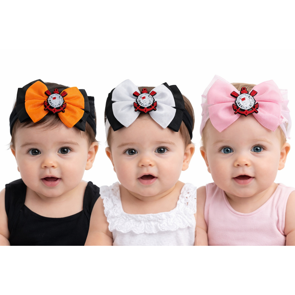 Laço Tematico Corinthians Tiara Confortável com Elástico Promoção