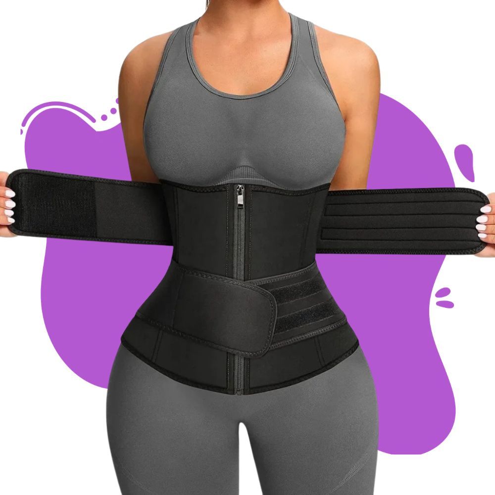 Cinta Modeladora Abdominal Feminina corset Espartilho Ajustavel Dupla Compressão C/Zíper